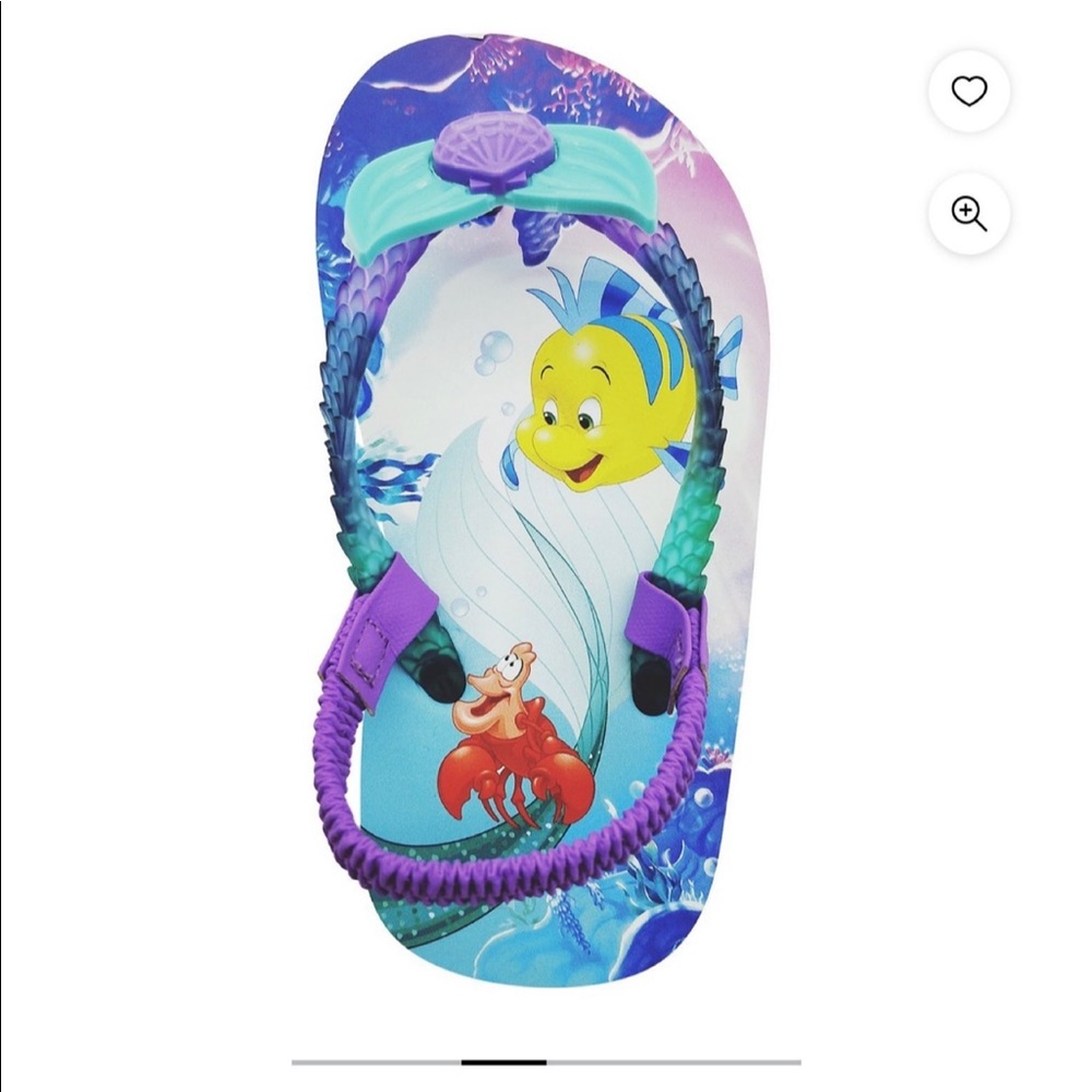 Disney Little Mermaid flip flops sandals new size 7/8 kids